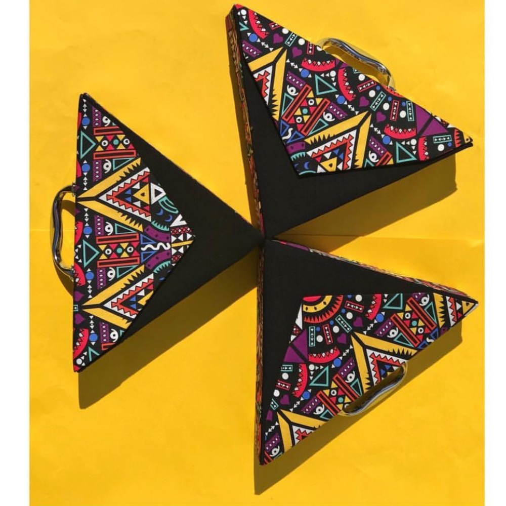 Handmade African print triangle shape bag/purse